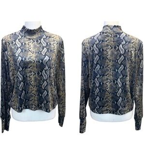 Snakeskin Print Long Sleeve Top